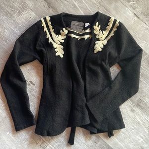 Anthropologie Guinivere Small Black Jacket-Wool